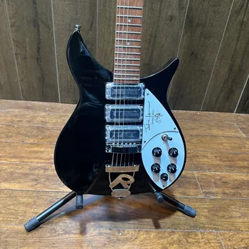 325 elektrinė gitara, Rickenback-6 styginiai elektrinė gitara, ryškiai juodos spalvos dažais, aukštos kokybės,nemokamas pristatymas