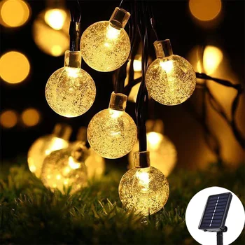5M/6.5 M/11M/12M/22M Saulės Krištolo Rutulį LED String Lempos 8-mode, Fėja, Kalėdų Vainikas Šalis Festivalis Sodo Puošmena