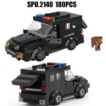 6504 180pcs Policijos Swat Karinis Šarvuotis 2 Lėlės Ginklas Berniukas Kūrimo Bloką Žaislas