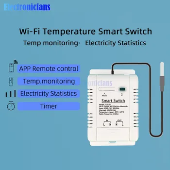 AC85-255V Tuya WiFi Smart Temperatūra Drėgnumas Įjunkite Modulio Galia Statistika Temperatūros Reguliatorius 16A Didelės Galios Termostatas