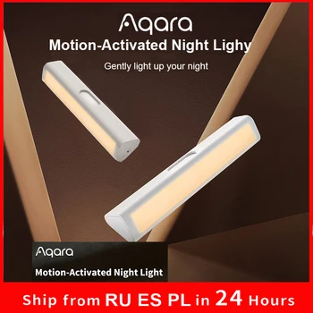Aqara Indukcijos LED Nakties Šviesos Magnetinis Montavimas su Žmogaus Kūno Šviesos Jutiklis 2 Lygio Ryškumą Spalvos Temperatūra 3200K