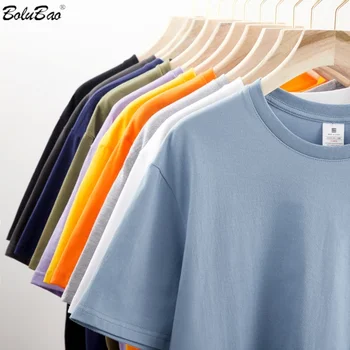 BOLUBAO Mados Prekės ženklo vyriški Laisvalaikio T-Shirt O-Kaklo vientisa Spalva Žmogus Marškinėliai Topai Slim Fit Medvilnės trumpomis Rankovėmis Marškinėliai Vyras