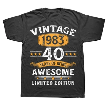 Derliaus 1983 40 Metų 40 Gimtadienio Dovanos Vyrams, Moterims, T-Shirt Mens Drabužių Tėtis Vyrui Gimtadienio proga Streetwear