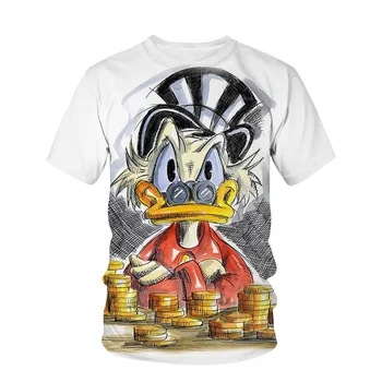 Disney juokinga, ančiukas Donaldas, t-marškinėliai, vyriški marškinėliai trumpomis rankovėmis mados T-shirt priklausomas nuo pinigų KARŠTO