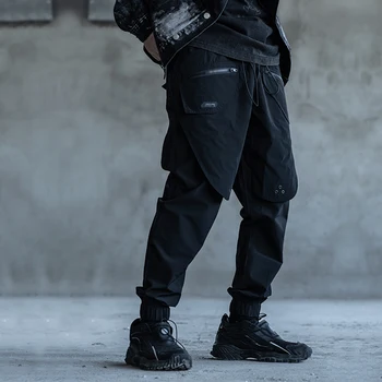 ESDR Poliesteris Raišteliu Kelnės poilsiu techwear estetinės streetwear japonų stiliaus