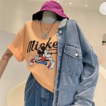 Internete Influencer Hongkong Stilius Super Populiarus Trumpas Rankovės marškinėliai Moteriška Vasaros 2022 Disney Nauja korėjos Mickey Universalus