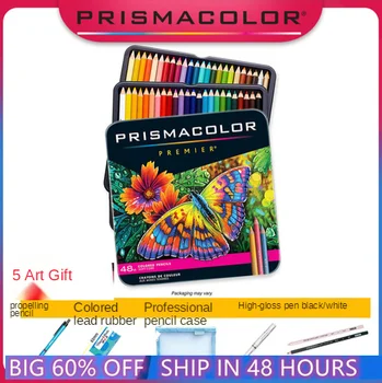 JAV 48 spalva lapis Rk padaryti Prismacolor Premier spalvoti pieštukai,Lightfast Piešimo pieštukai sodrių spalvų pieštukai su papildoma 5 įrankis