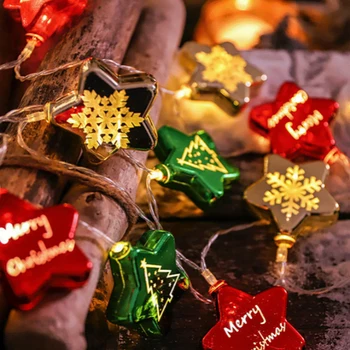 Kalėdų Šviesos Mirgėjimas String Baterija USB Red, Green Star Ball Styginių Šviesos Lauko Šventė, Vestuvės, Kalėdos Šalies Namų Dekoro