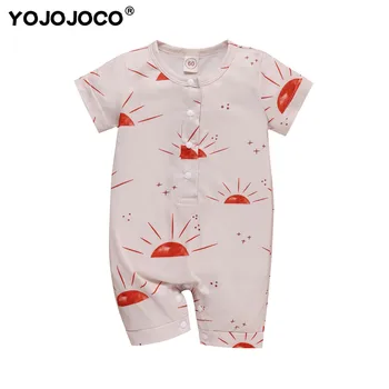 Kūdikių drabužiai naujagimiams rompers vasaros medvilnės trumpas rankovėmis atspausdintas romper berniuko jumpsuit baby girl romper kūdikių jumpsuit