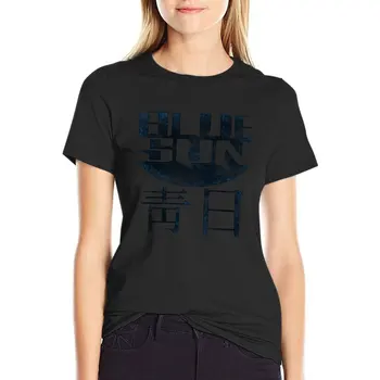 Mėlyna Saulės Simbolis - Firefly-T-Shirt korėjos mados vasaros palaidinės moteris 2023
