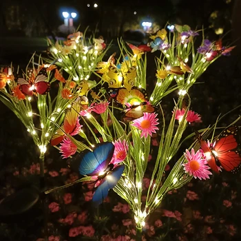 Naujas Saulės Sodo Vejos Lemputė Laukinių Gėlių Drugelis Pakilo Azalea Šviesos Žemės Plug Lempos Vandeniui Kieme Atostogų Apdaila