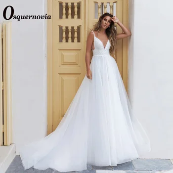 Osquernovia 2023 Pasakų Vestuvių Suknelės Moterims-Line Spageti Dirželis Nuotaka Abito Da Sposa Pritaikyti Individualiems Poreikiams