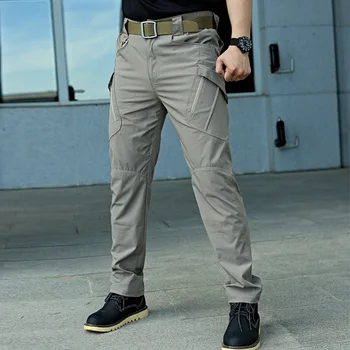 Pavasario Atsitiktinis Chaki Krovinių Kelnės Vyrams Multi Pocket Kelnės Hip-Hop Poilsiu Karinės Taktinės Kelnės