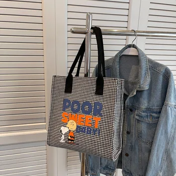 Snoopy Berniukų, mergaičių pirkinių maišeliai naujas 2022 m. rudens ir žiemos mados nešti maišą pečių maišą atspausdintas laiškas bag rankinė sandėliavimo krepšys