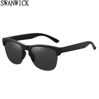 Swanwick UV400 pusė rėmo akiniai moterims pusiau rmless vyrų saulės akiniai poliarizuoti veidrodis žalia mėlyna vyrų karšto pardavimo 2023