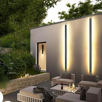 Vandeniui atsparus lauko sienos lempos LED Ilgio sienos lempa IP65 Aliuminio Šviesos Garden Villa veranda Sconce Šviesos 110V, 220V Sconce Šviestuvas