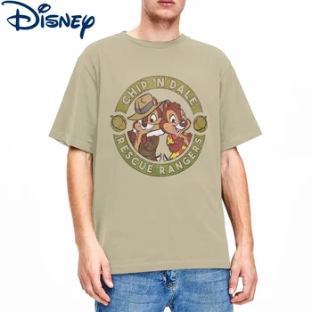 Voverės Rescue Rangers Marškinėliai Vyrams 100% Medvilnės Cool T-Shirt Chip ir Dale Tee Marškinėliai trumpomis Rankovėmis 