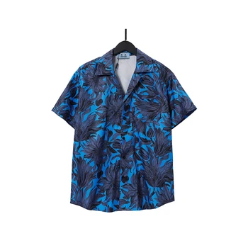 Vyriški Medvilnės Suknelė Marškiniai Havajų Stiliaus Spausdinti Trumpas Rankovės Camisas Masculina Atsitiktinis Slim Fit Mens Verslo Marškinėliai 10200