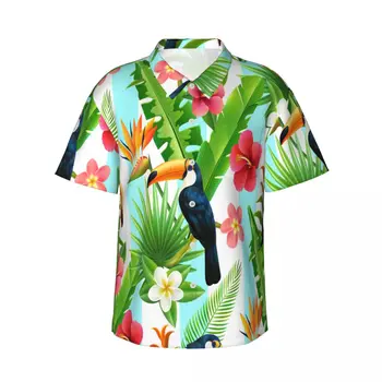 Vyriški trumparankoviai marškinėliai Rainforest Tukanas marškinėliai Polo Marškinėliai, Topai