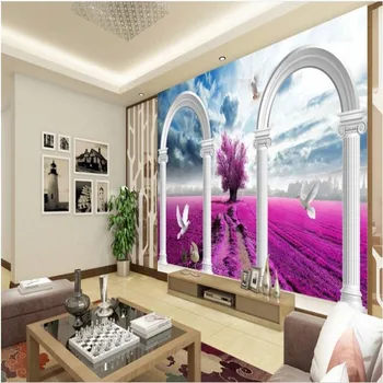 wellyu Užsakymą didelio masto freskomis fantazijos 3d stereo kraštovaizdžio Romos skiltis TV fono sienos neaustinių ekrano užsklanda