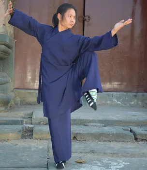 wudang Daoizmas kungfu vienodas chi skraiste shaolin Budistų vienuolis, chalatai kungfu lino nustatyti wushu kovos menų kostiumą drabužių