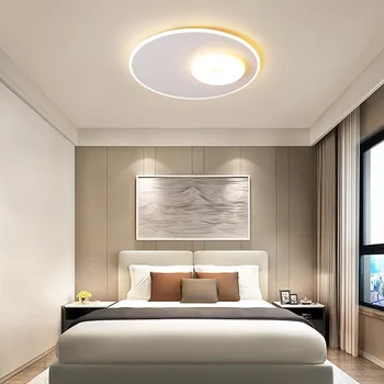 Šiuolaikinės Paprasta LED Lubų Šviesos Tyrimas Miegamasis Kūrybos Ultra-plonas Lubų Lempa Virtuvės Patalpų Apšvietimas Šviestuvai Juoda / Aukso